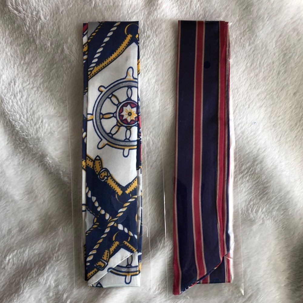 NEW in package 2 unbranded bag twillies or ponytail scarves